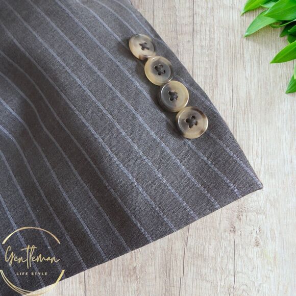 ERMENEGILDO ZEGNA Mens Blazer Sport Coat Two Button Jacket Gray Wool US 44R - Picture 4 of 11